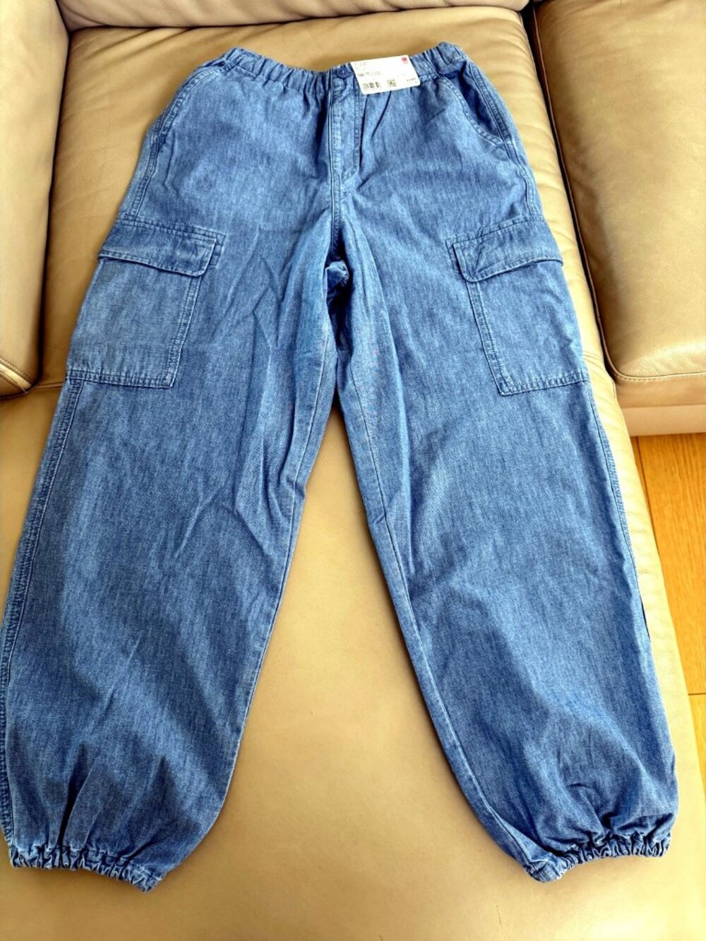 Uniqlo Kids Cargo Jogger Pants 160 NWT Chambray